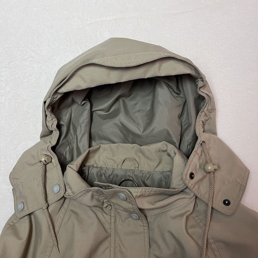 Eddie Bauer Womens M Khaki Utility Safari Jacket Hooded Field Coat Vintage Parka - Picture 5 of 12